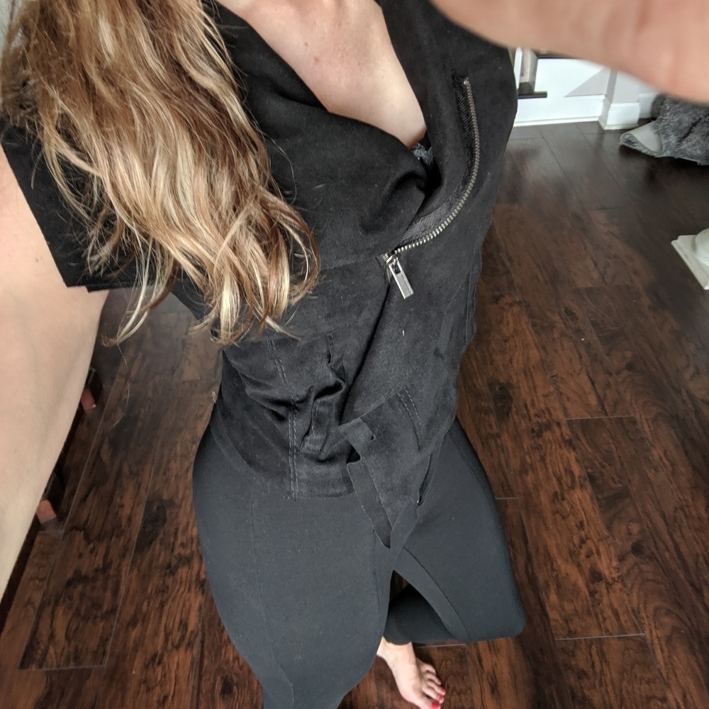 BCBG suede leather vest